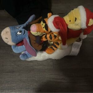 Gemmy Industries Corp. Winnie-The-Pooh, Tigger, Eeyore Plush Singing Sleigh Toy